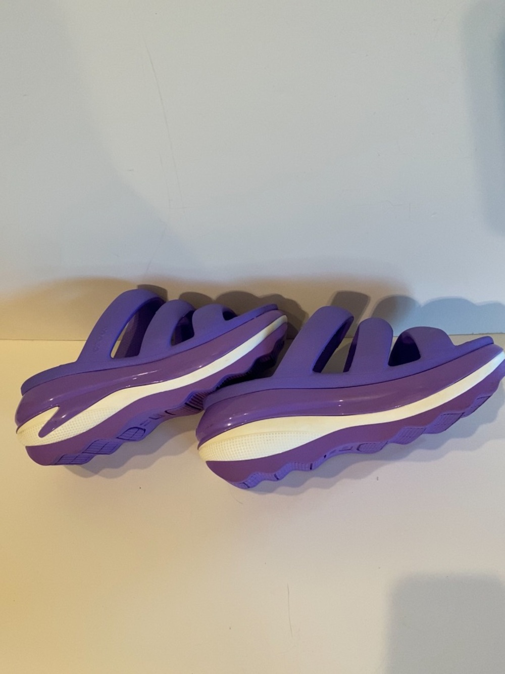 CROCS Mega Crush Triple Strap Croslite Sandals in Violet with White Accent - Picture 3 of 5